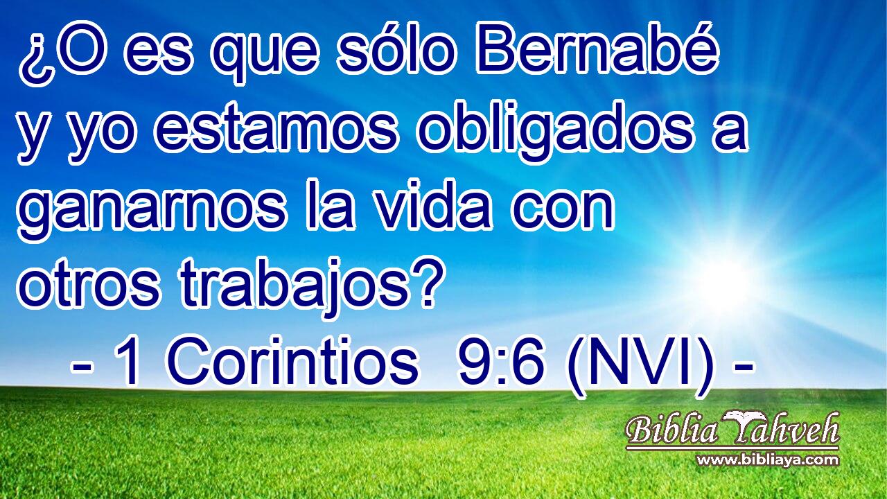  ¿O es que sólo Bernabé y yo estamos obligados a ganarnos la vida con otros trabajos? 
