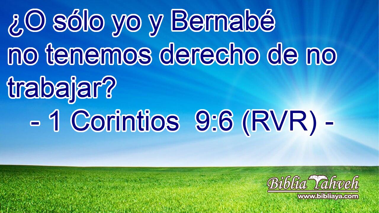 ¿O sólo yo y Bernabé no tenemos derecho de no trabajar?