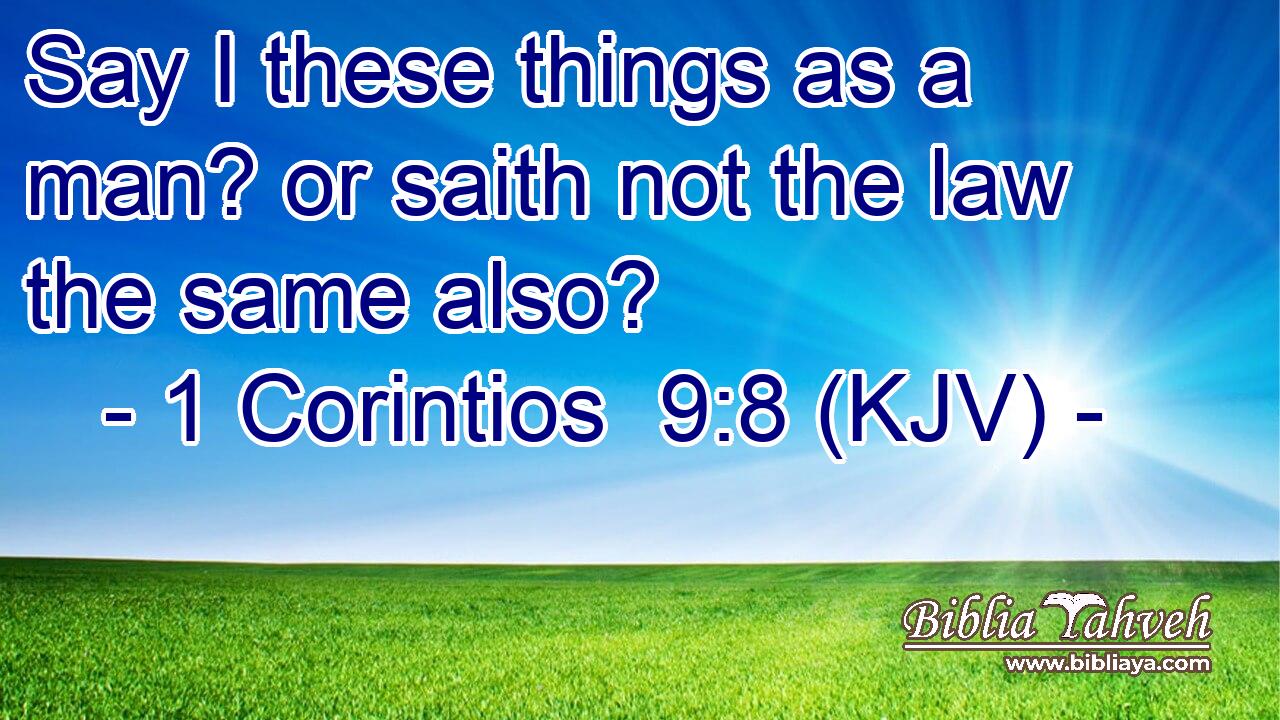 Say I these things as a man? or saith not the law the same also?
