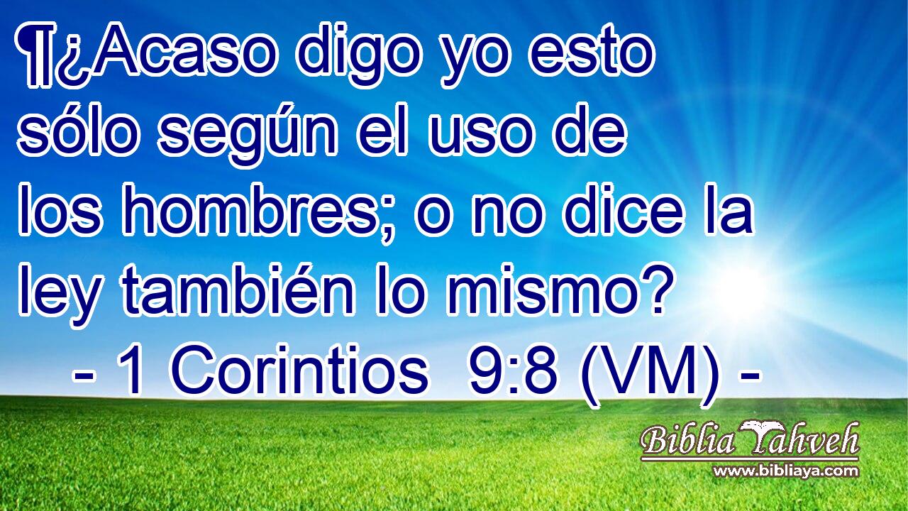  ¶¿Acaso digo yo esto sólo según el uso de los hombres; o no dice la ley también lo mismo? 