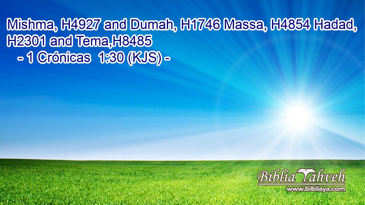 Mishma, H4927 and Dumah, H1746 Massa, H4854 Hadad, H2301 and Tema,H8485