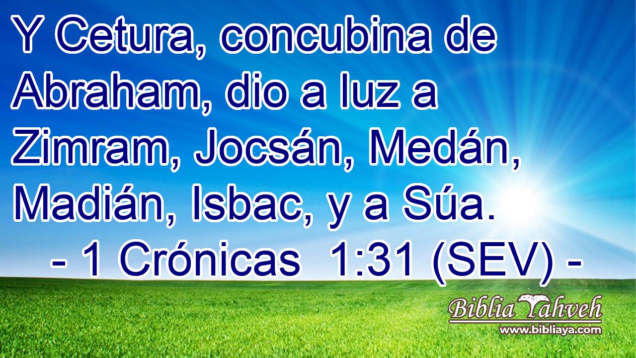Y Cetura, concubina de Abraham, dio a luz a Zimram, Jocsán, Medán, Madián, Isbac, y a Súa.
