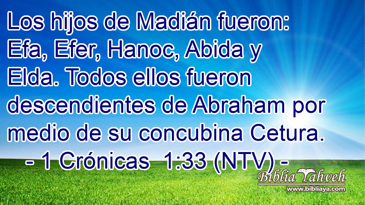 Los hijos de Madián fueron: Efa, Efer, Hanoc, Abida y Elda. Todos ellos fueron descendientes de Abraham por medio de su concubina Cetura.