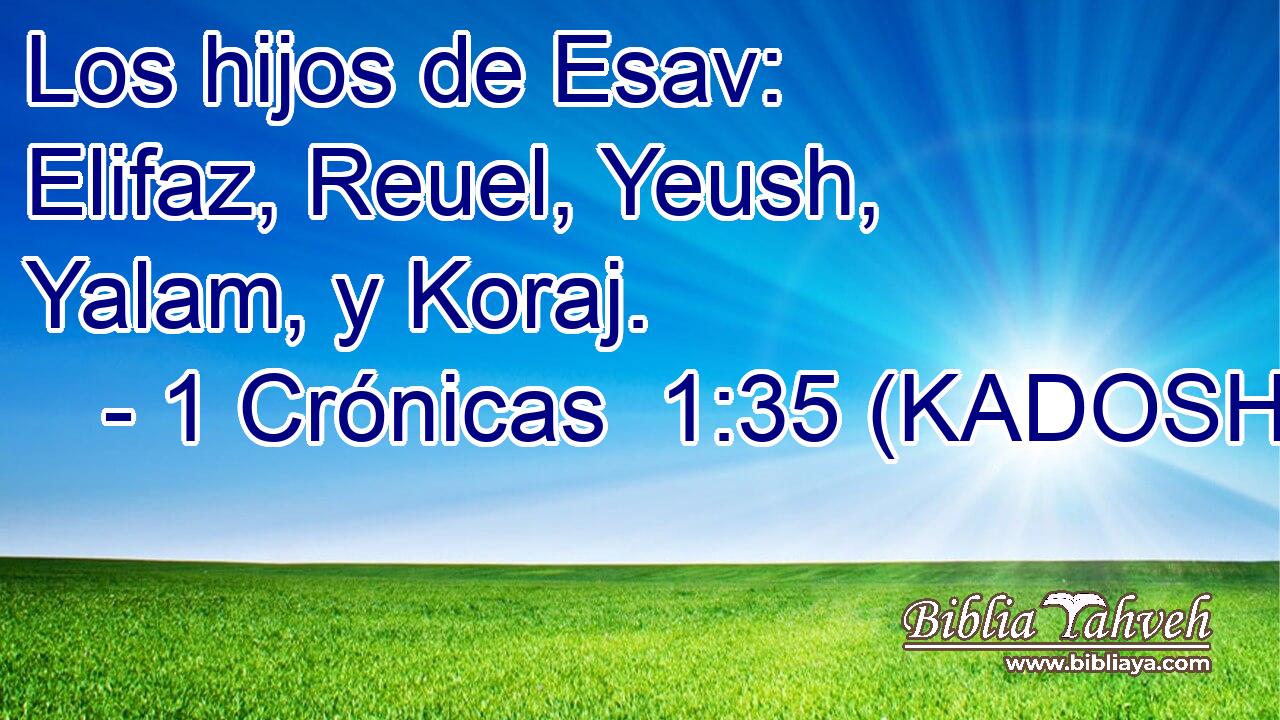  Los hijos de Esav: Elifaz, Reuel, Yeush, Yalam, y Koraj. 