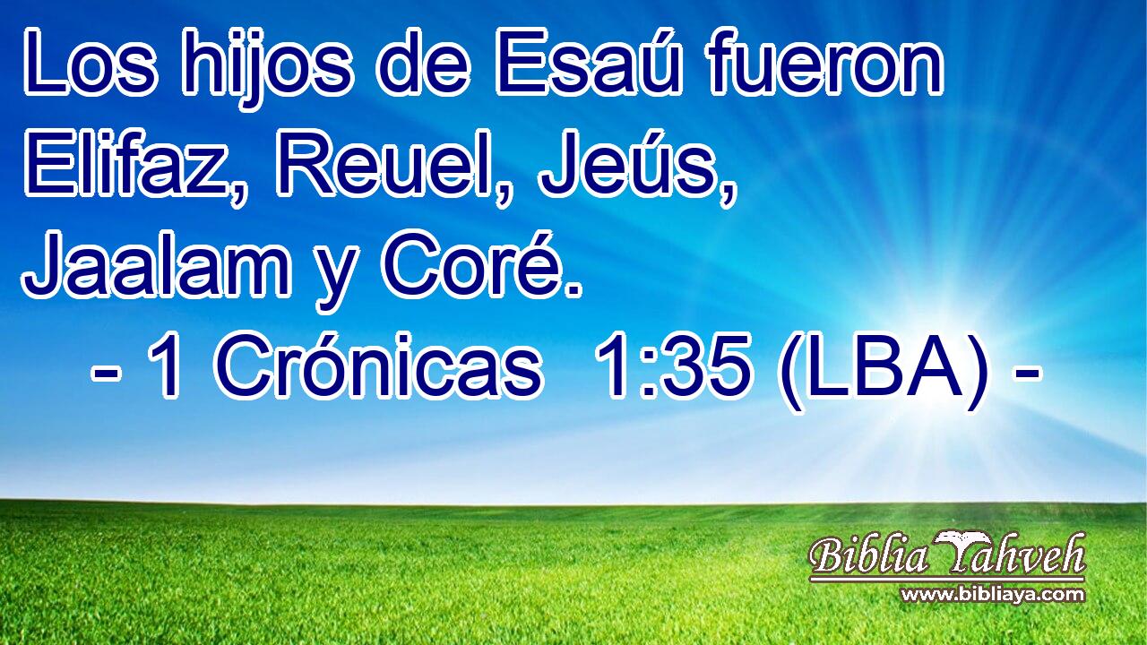 Los hijos de Esaú fueron Elifaz, Reuel, Jeús, Jaalam y Coré.