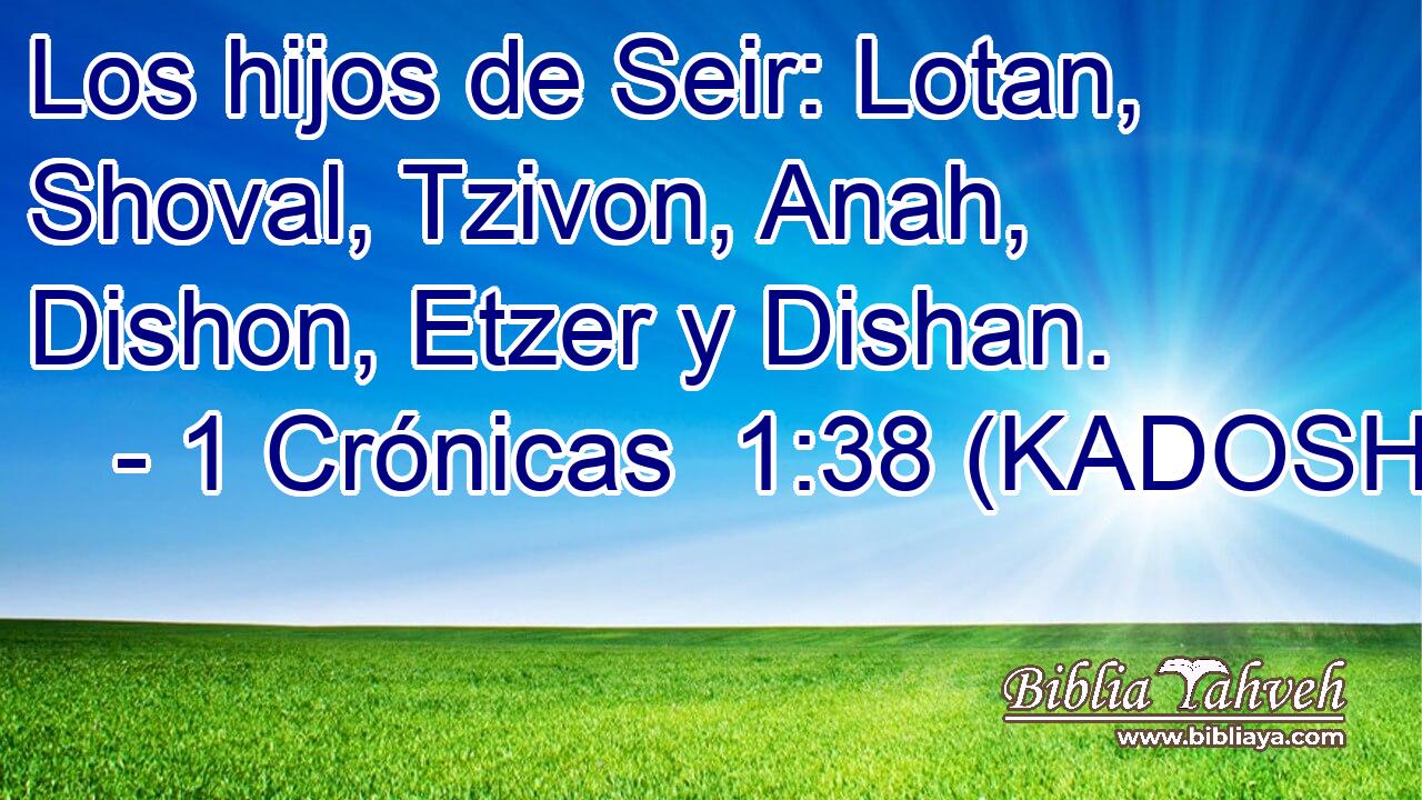  Los hijos de Seir: Lotan, Shoval, Tzivon, Anah, Dishon, Etzer y Dishan. 