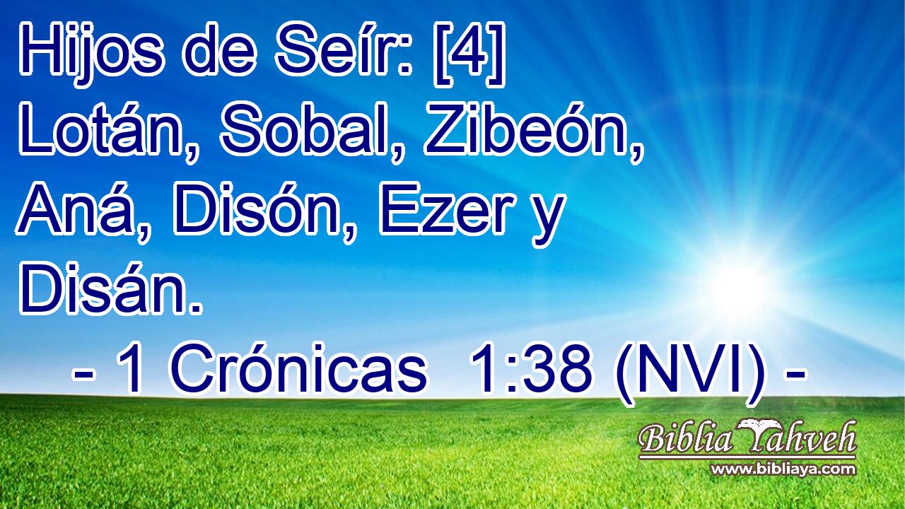  Hijos de Seír: [4] Lotán, Sobal, Zibeón, Aná, Disón, Ezer y Disán. 