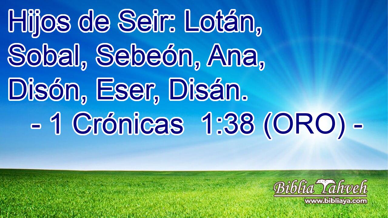  Hijos de Seir: Lotán, Sobal, Sebeón, Ana, Disón, Eser, Disán. 