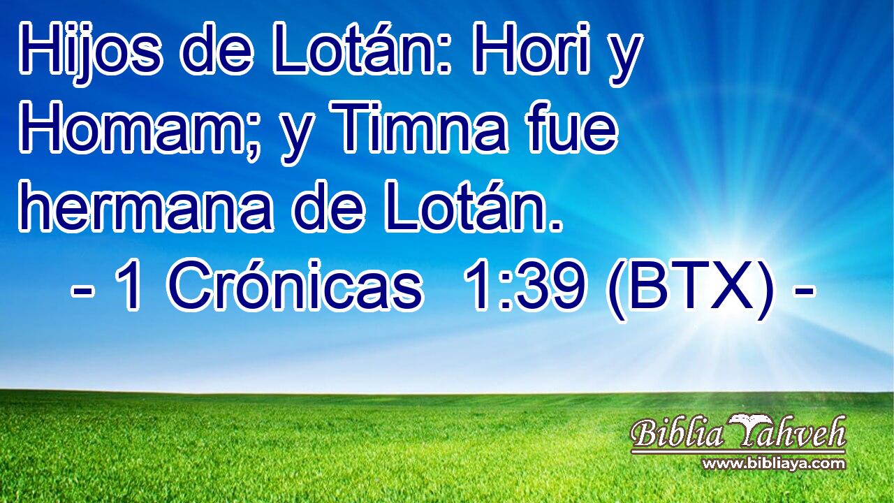 Hijos de Lotán: Hori y Homam; y Timna fue hermana de Lotán.