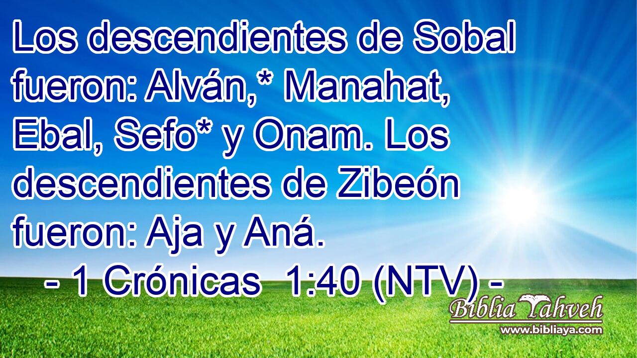 Los descendientes de Sobal fueron: Alván,* Manahat, Ebal, Sefo* y Onam. Los descendientes de Zibeón fueron: Aja y Aná.