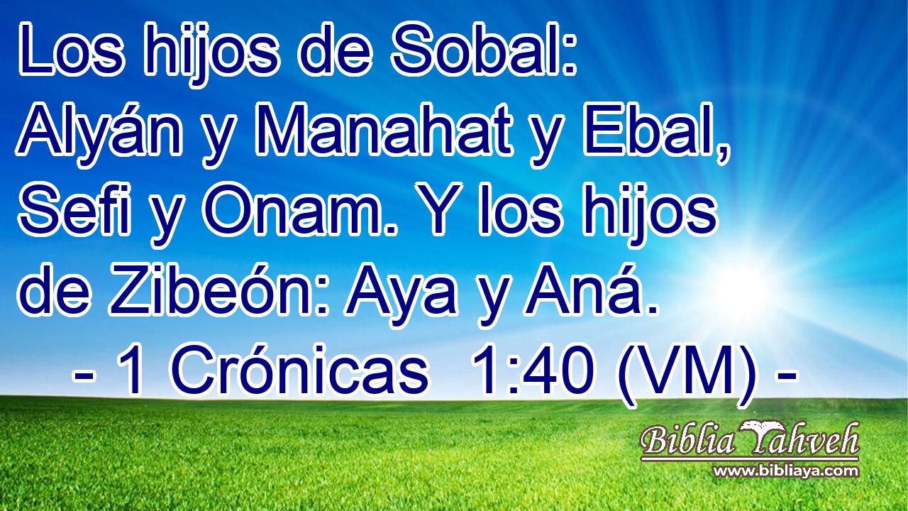  Los hijos de Sobal: Alyán y Manahat y Ebal, Sefi y Onam. Y los hijos de Zibeón: Aya y Aná. 