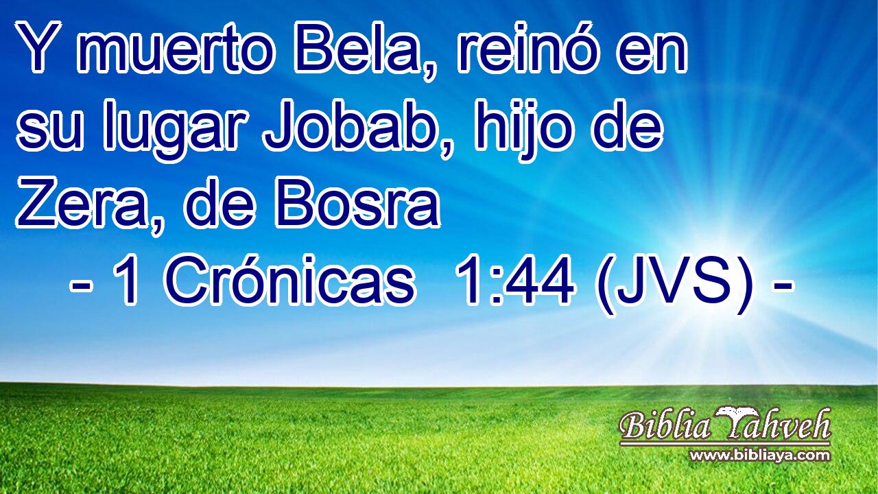 Y muerto Bela, reinó en su lugar Jobab, hijo de Zera, de Bosra