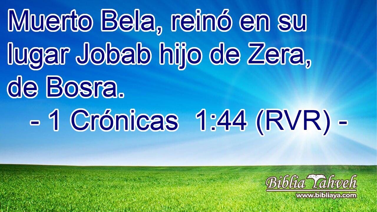 Muerto Bela, reinó en su lugar Jobab hijo de Zera, de Bosra.