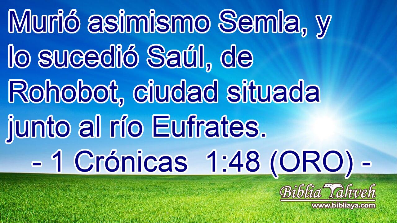  Murió asimismo Semla, y lo sucedió Saúl, de Rohobot, ciudad situada junto al río Eufrates. 