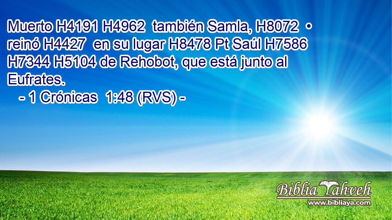 Muerto H4191 H4962  también Samla, H8072  • reinó H4427  en su lugar H8478 Pt Saúl H7586  H7344 H5104 de Rehobot, que está junto al Eufrates. 