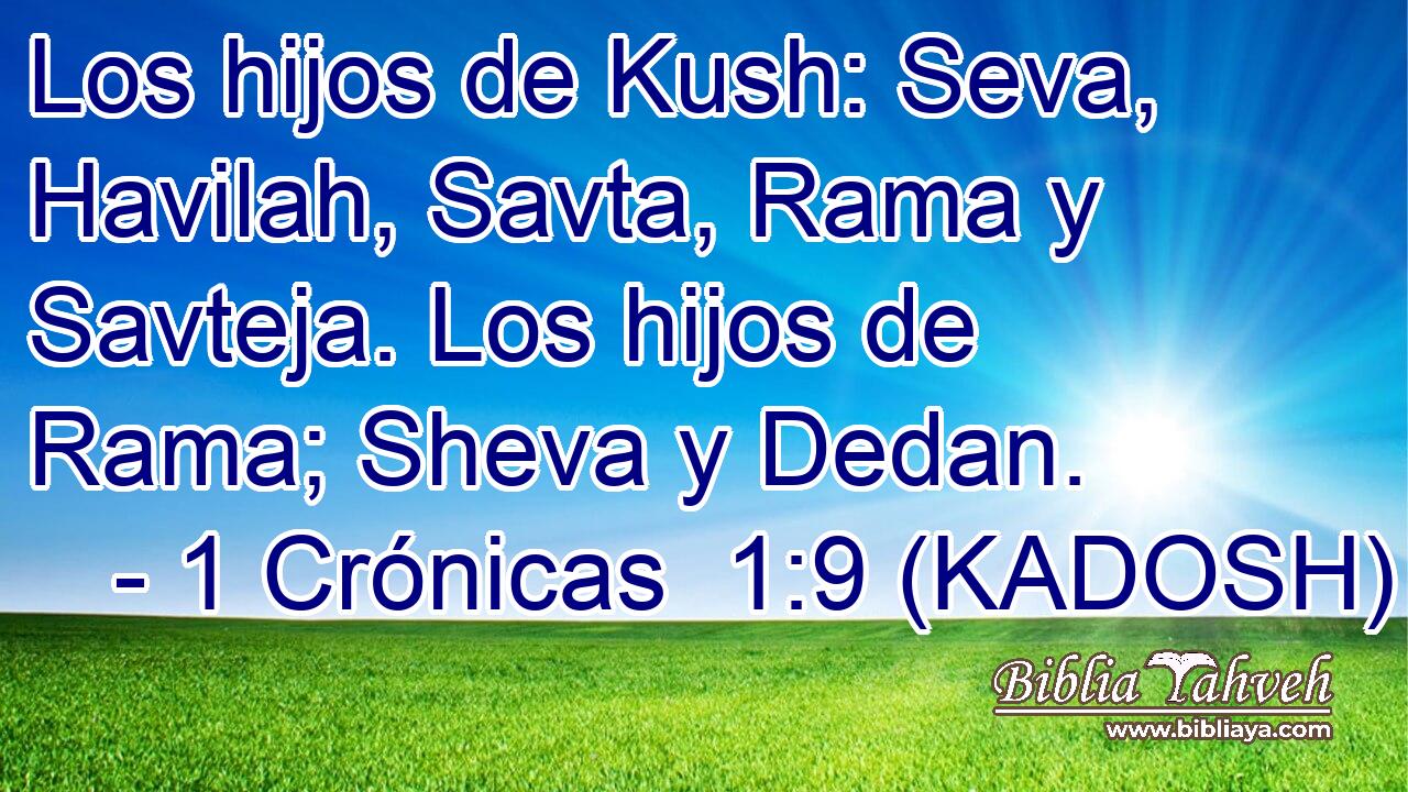  Los hijos de Kush: Seva, Havilah, Savta, Rama y Savteja. Los hijos de Rama; Sheva y Dedan. 