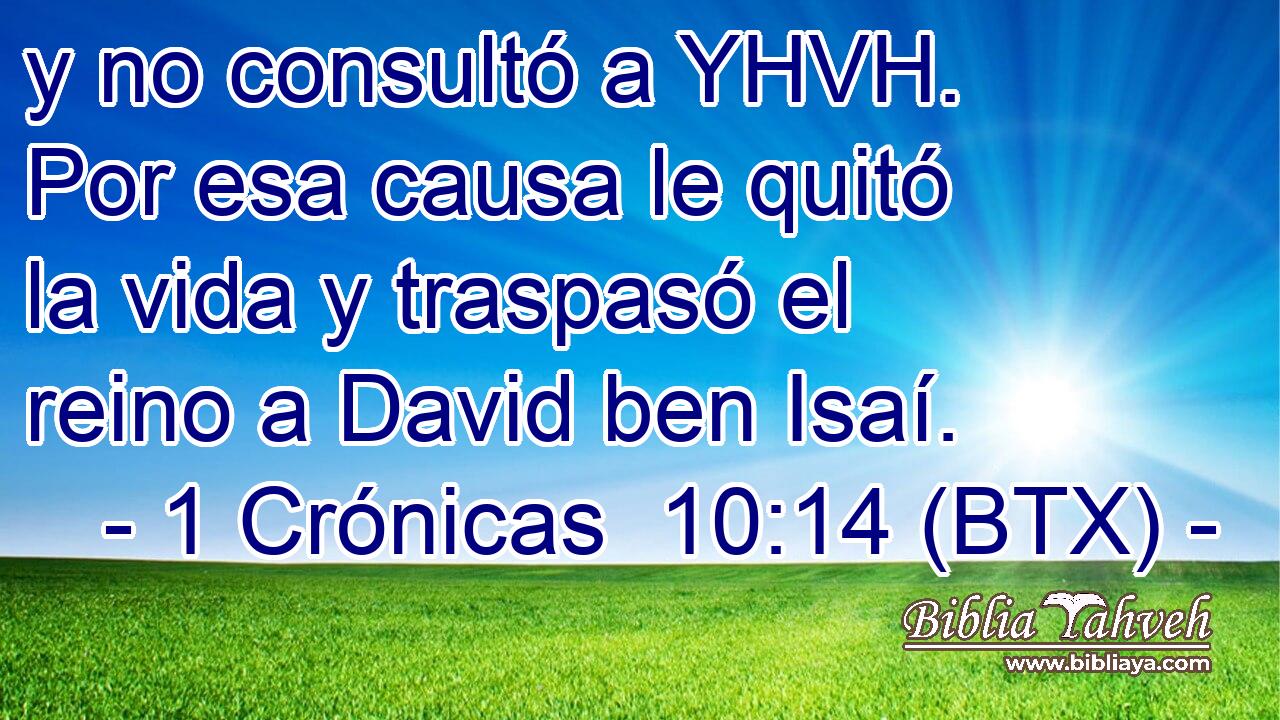 y no consultó a YHVH. Por esa causa le quitó la vida y traspasó el reino a David ben Isaí.