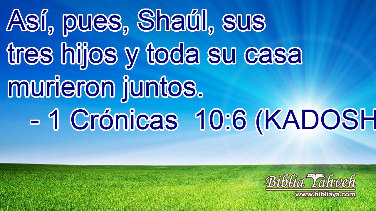  Así, pues, Shaúl, sus tres hijos y toda su casa murieron juntos. 