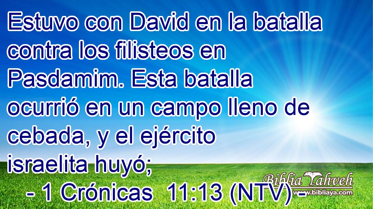Estuvo con David en la batalla contra los filisteos en Pasdamim. Esta batalla ocurrió en un campo lleno de cebada, y el ejército israelita huyó;