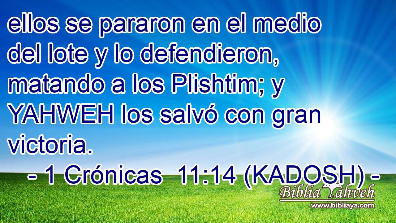  ellos se pararon en el medio del lote y lo defendieron, matando a los Plishtim; y YAHWEH los salvó con gran victoria. 