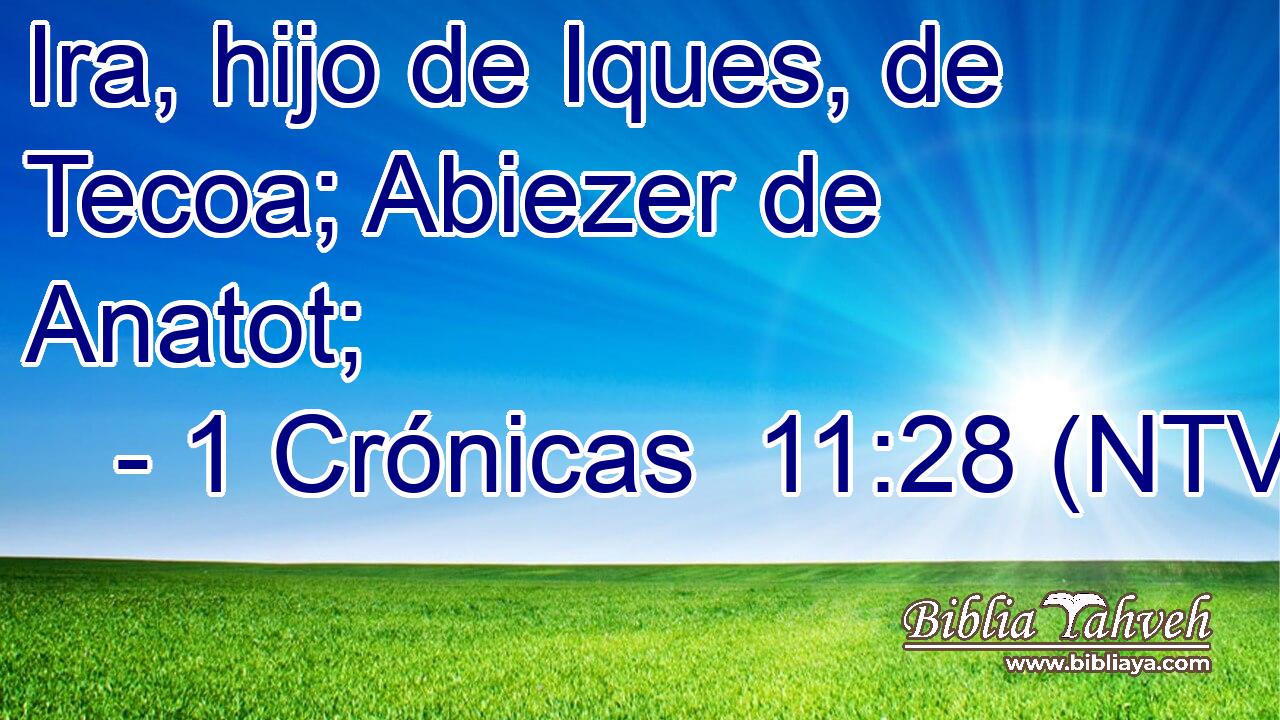 Ira, hijo de Iques, de Tecoa; Abiezer de Anatot;