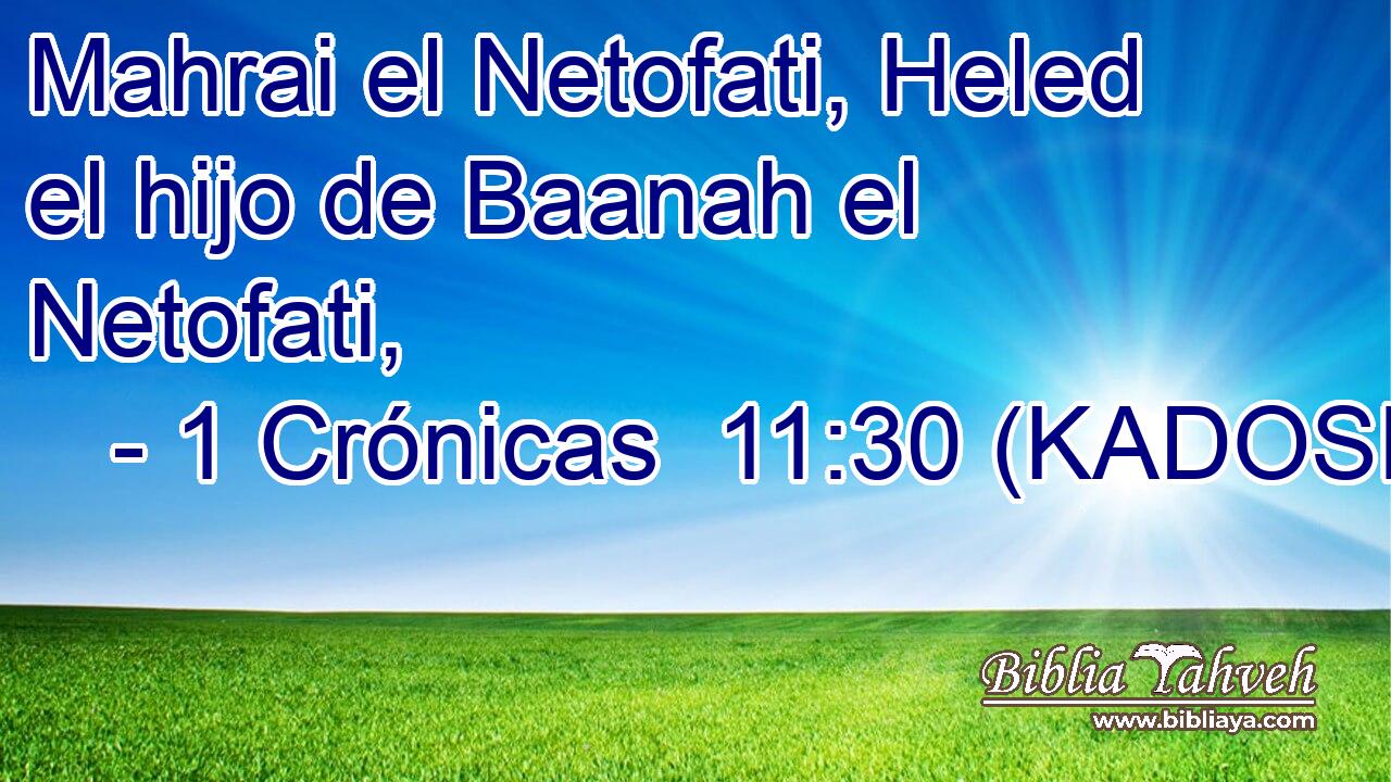  Mahrai el Netofati, Heled el hijo de Baanah el Netofati, 