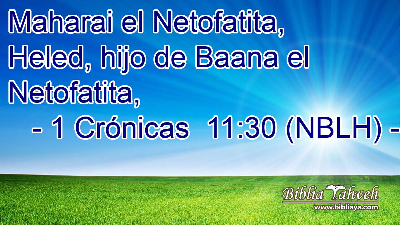  Maharai el Netofatita, Heled, hijo de Baana el Netofatita, 
