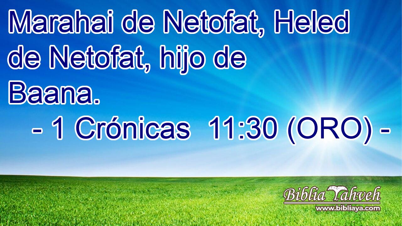  Marahai de Netofat, Heled de Netofat, hijo de Baana. 