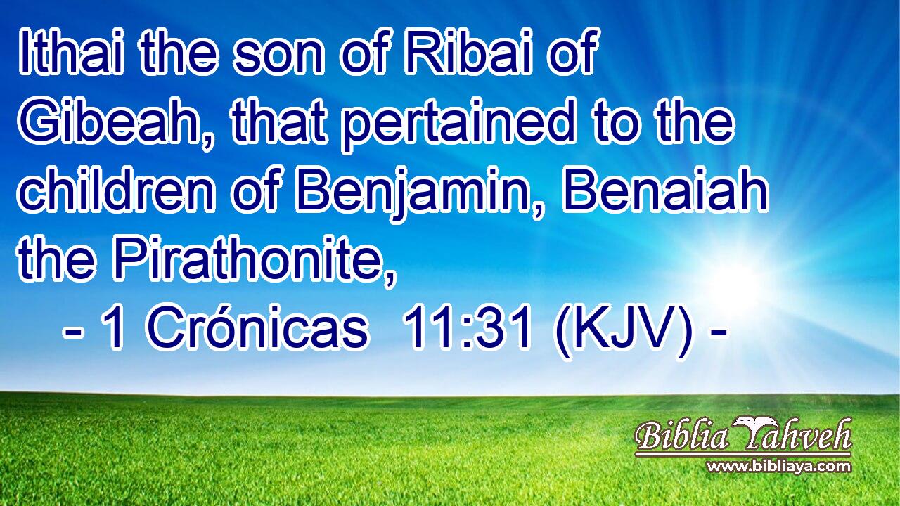 Ithai the son of Ribai of Gibeah, that pertained to the children of Benjamin, Benaiah the Pirathonite,