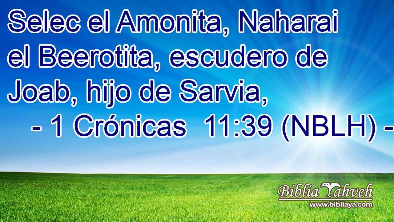  Selec el Amonita, Naharai el Beerotita, escudero de Joab, hijo de Sarvia, 