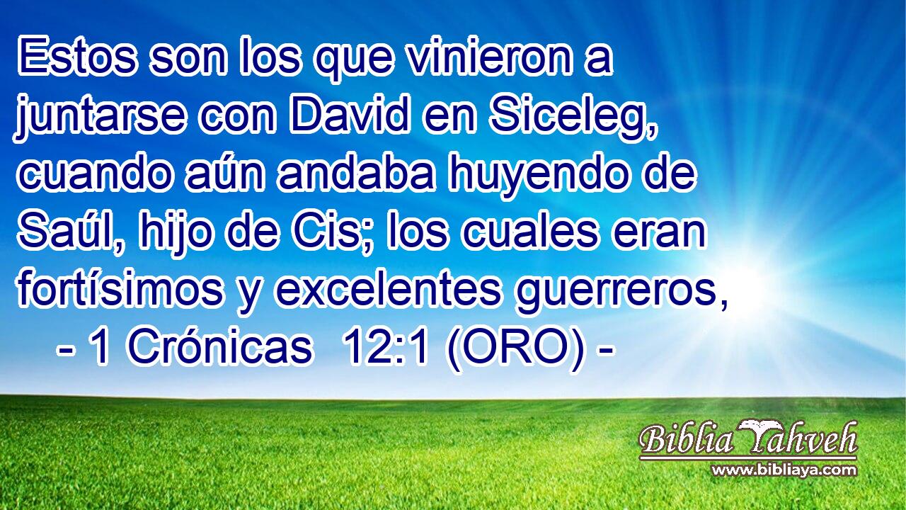  Estos son los que vinieron a juntarse con David en Siceleg, cuando aún andaba huyendo de Saúl, hijo de Cis; los cuales eran fortísimos y excelentes guerreros, 