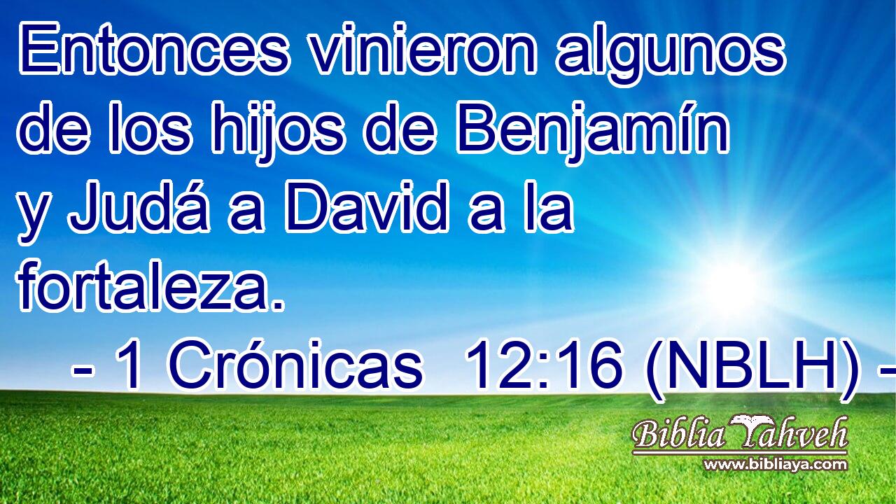  Entonces vinieron algunos de los hijos de Benjamín y Judá a David a la fortaleza. 