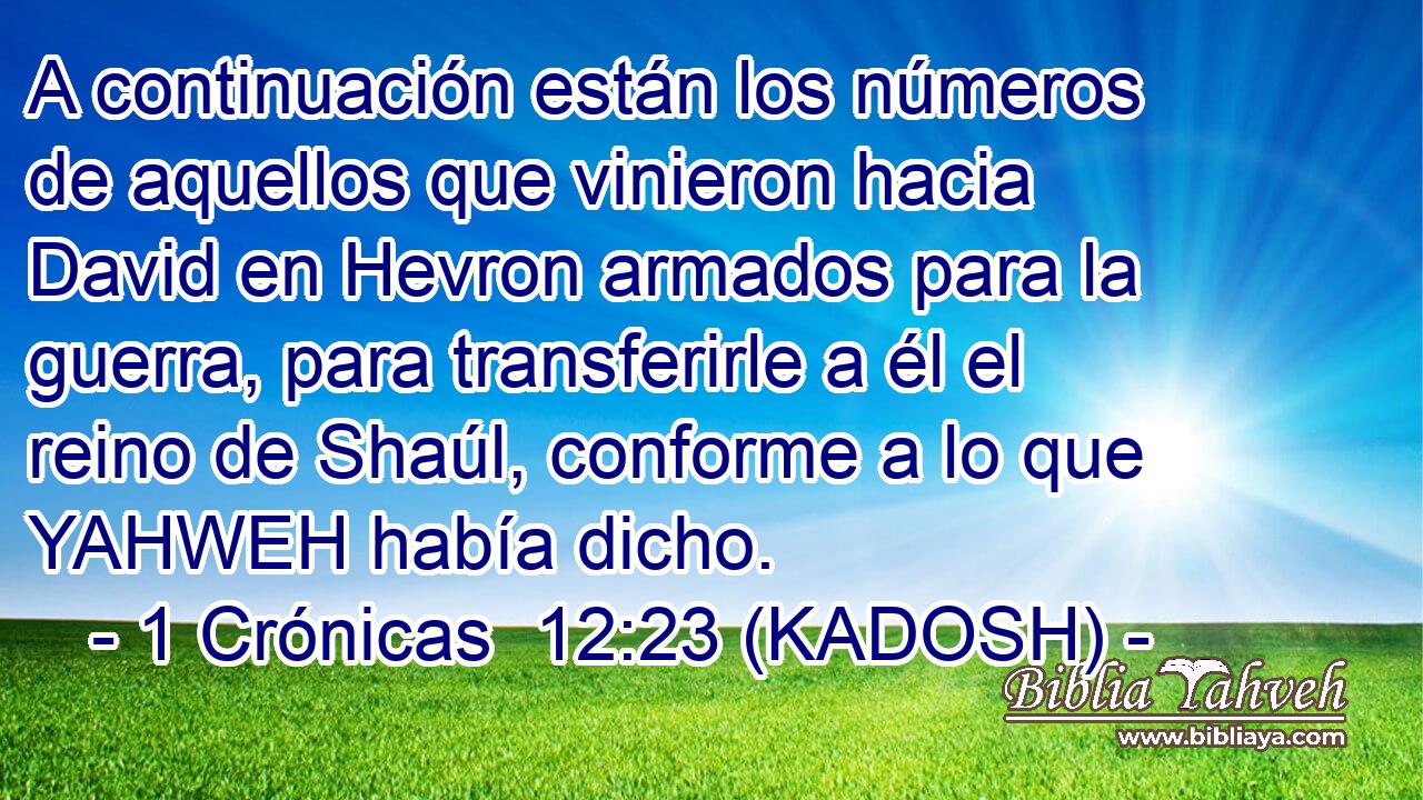  A continuación están los números de aquellos que vinieron hacia David en Hevron armados para la guerra, para transferirle a él el reino de Shaúl, conforme a lo que YAHWEH había dicho. 