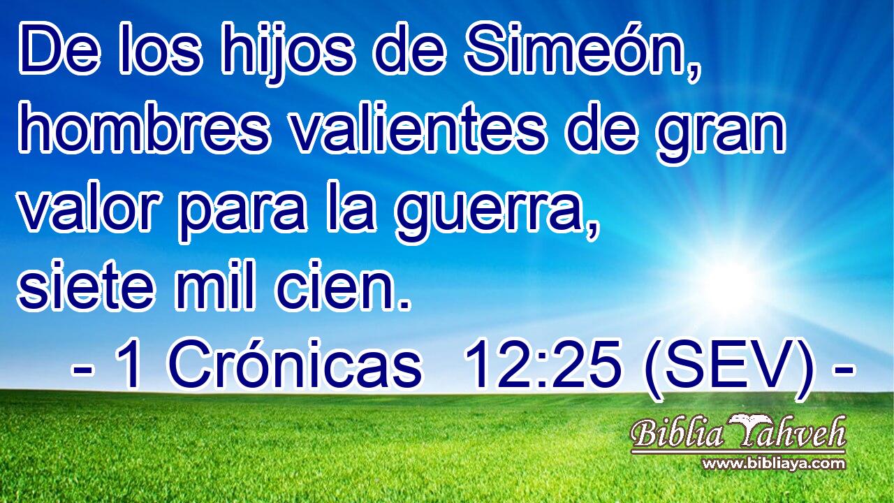 De los hijos de Simeón, hombres valientes de gran valor para la guerra, siete mil cien.