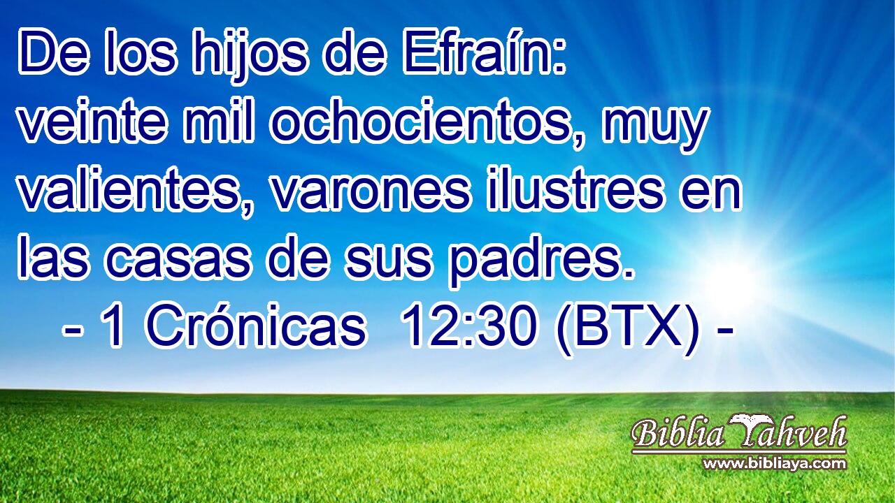 De los hijos de Efraín: veinte mil ochocientos, muy valientes, varones ilustres en las casas de sus padres.