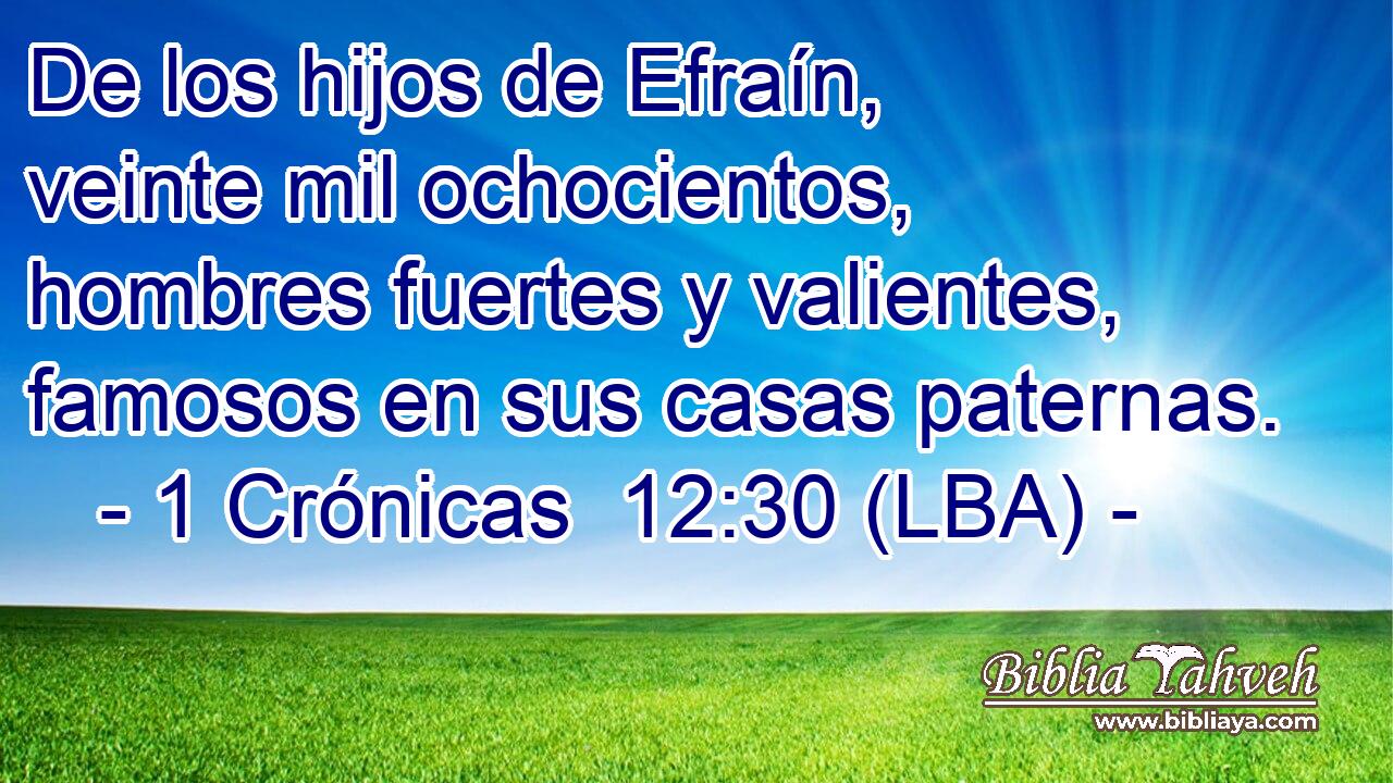 De los hijos de Efraín, veinte mil ochocientos, hombres fuertes y valientes, famosos en sus casas paternas.