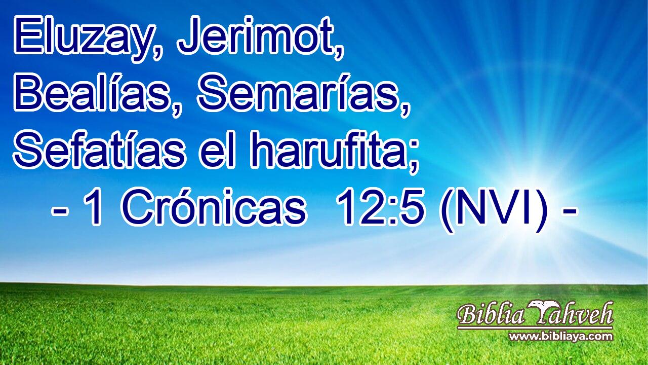  Eluzay, Jerimot, Bealías, Semarías, Sefatías el harufita; 