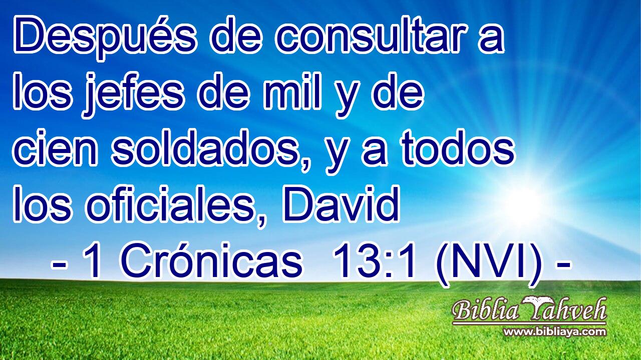  Después de consultar a los jefes de mil y de cien soldados, y a todos los oficiales, David 