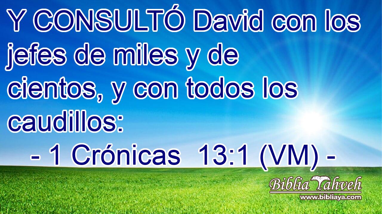  Y CONSULTÓ David con los jefes de miles y de cientos, y con todos los caudillos: 