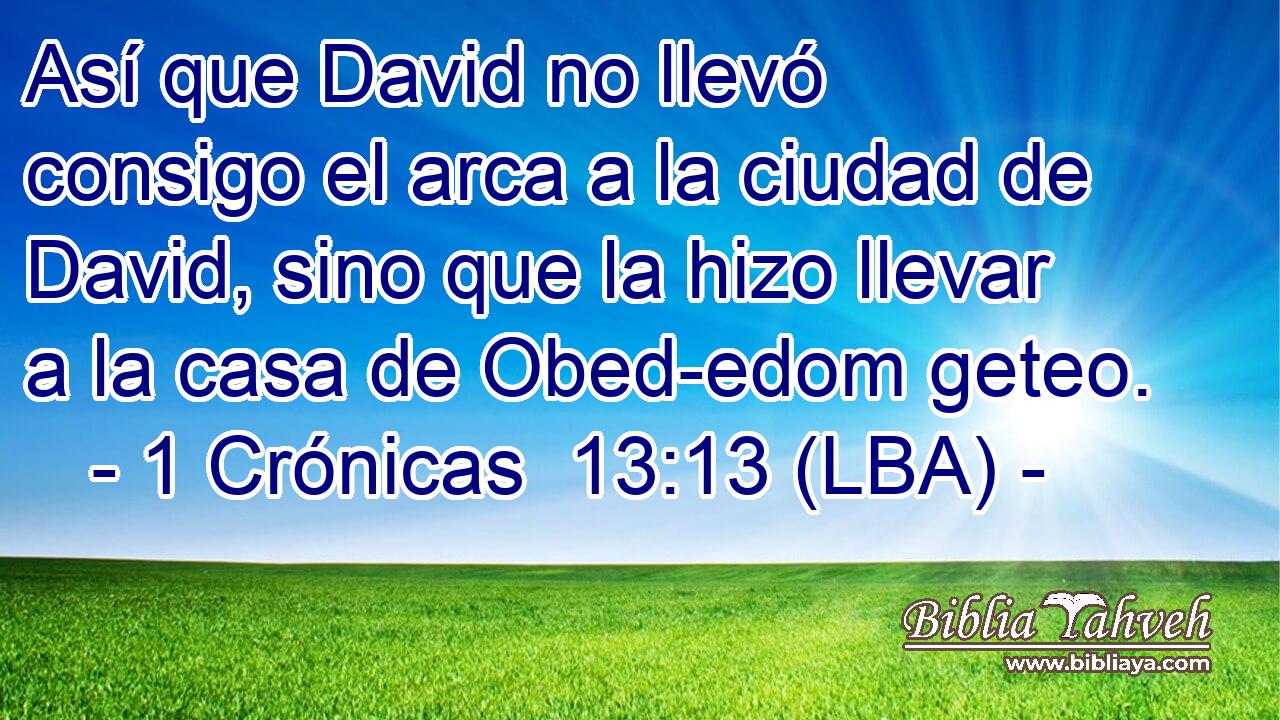 Así que David no llevó consigo el arca a la ciudad de David, sino que la hizo llevar a la casa de Obed-edom geteo.