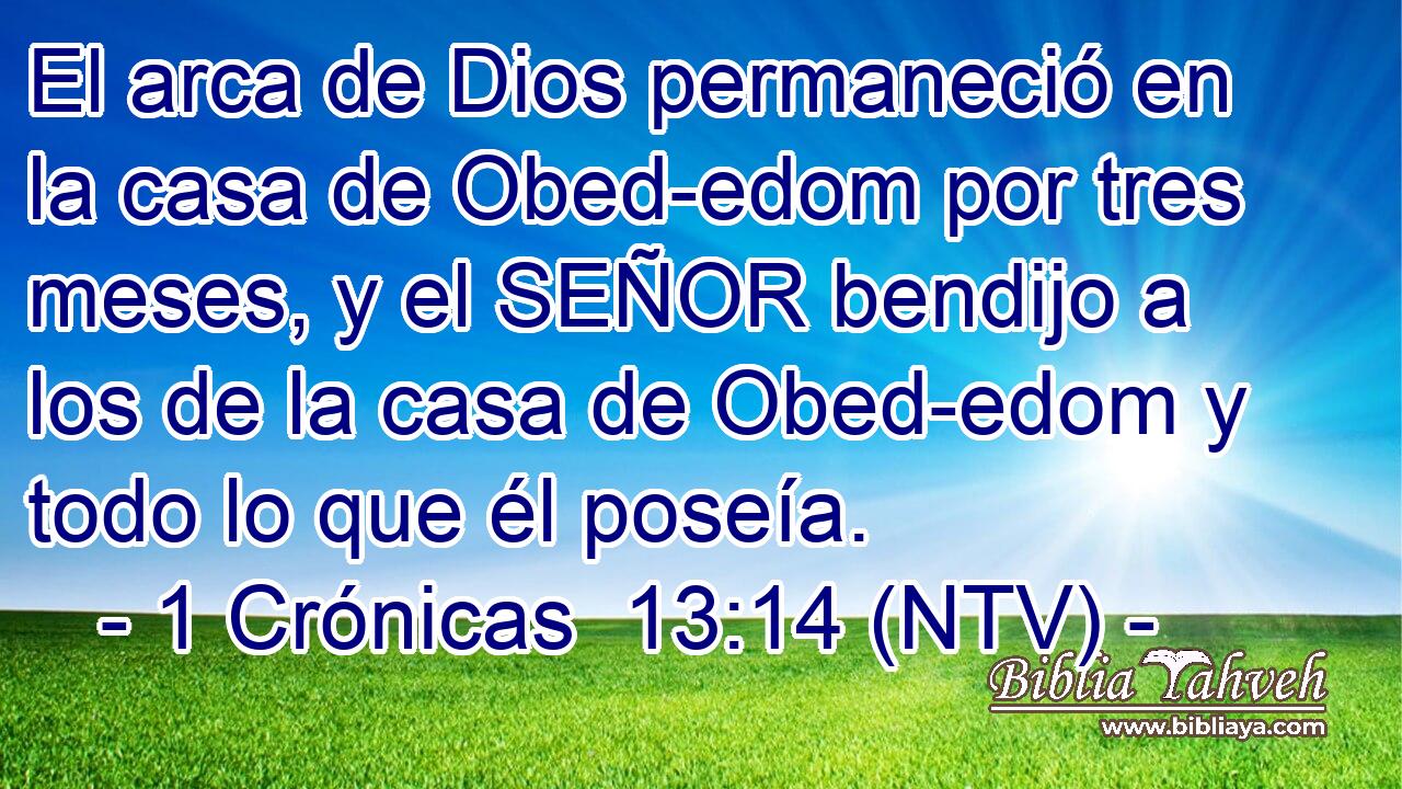 El arca de Dios permaneció en la casa de Obed-edom por tres meses, y el SEÑOR bendijo a los de la casa de Obed-edom y todo lo que él poseía.