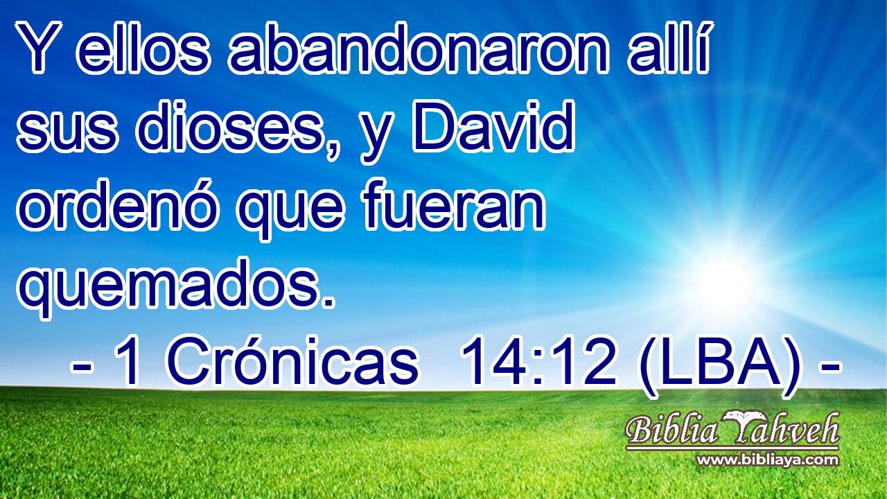 Y ellos abandonaron allí sus dioses, y David ordenó que fueran quemados.