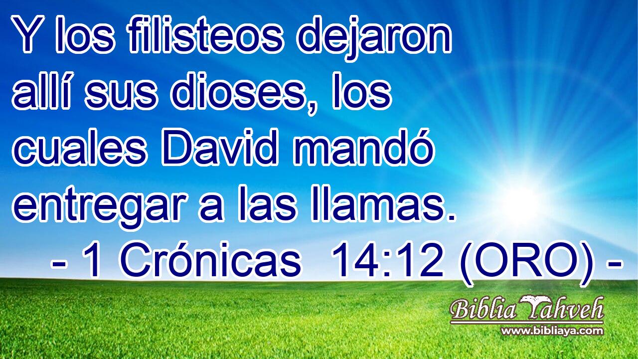  Y los filisteos dejaron allí sus dioses, los cuales David mandó entregar a las llamas. 