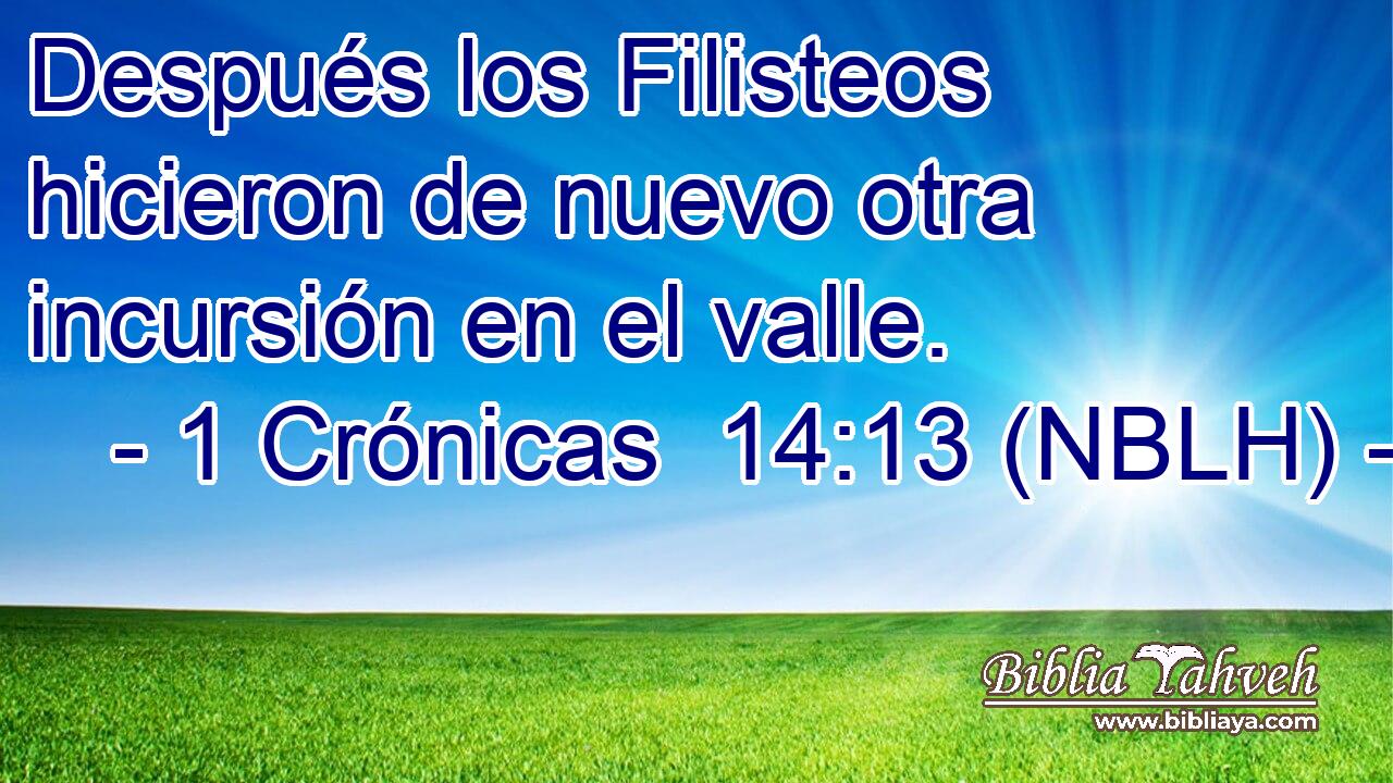  Después los Filisteos hicieron de nuevo otra incursión en el valle. 