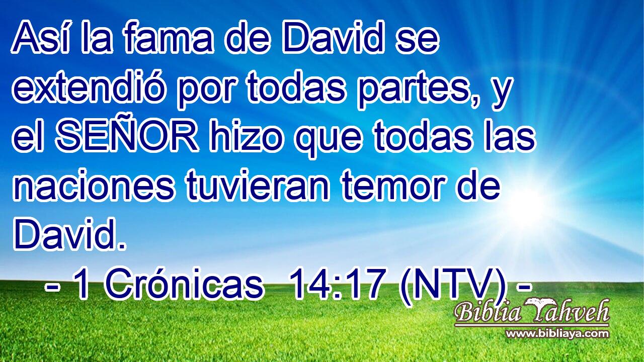 Así la fama de David se extendió por todas partes, y el SEÑOR hizo que todas las naciones tuvieran temor de David.
