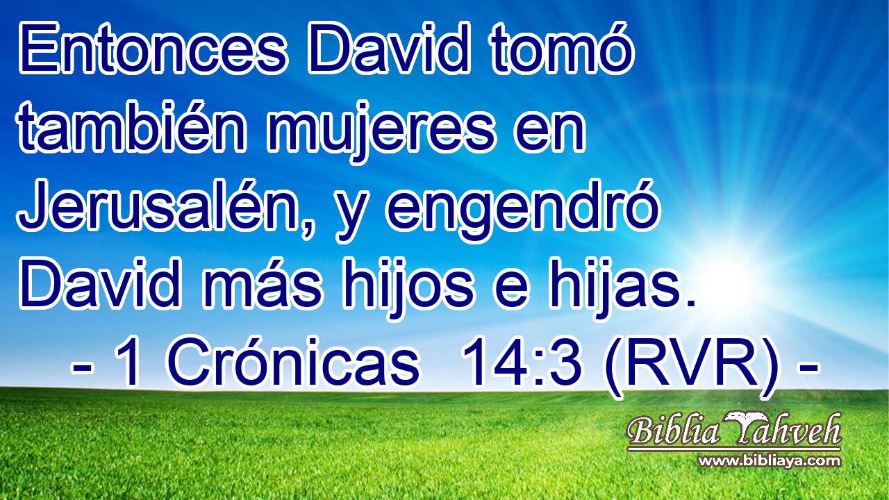 Entonces David tomó también mujeres en Jerusalén, y engendró David más hijos e hijas.