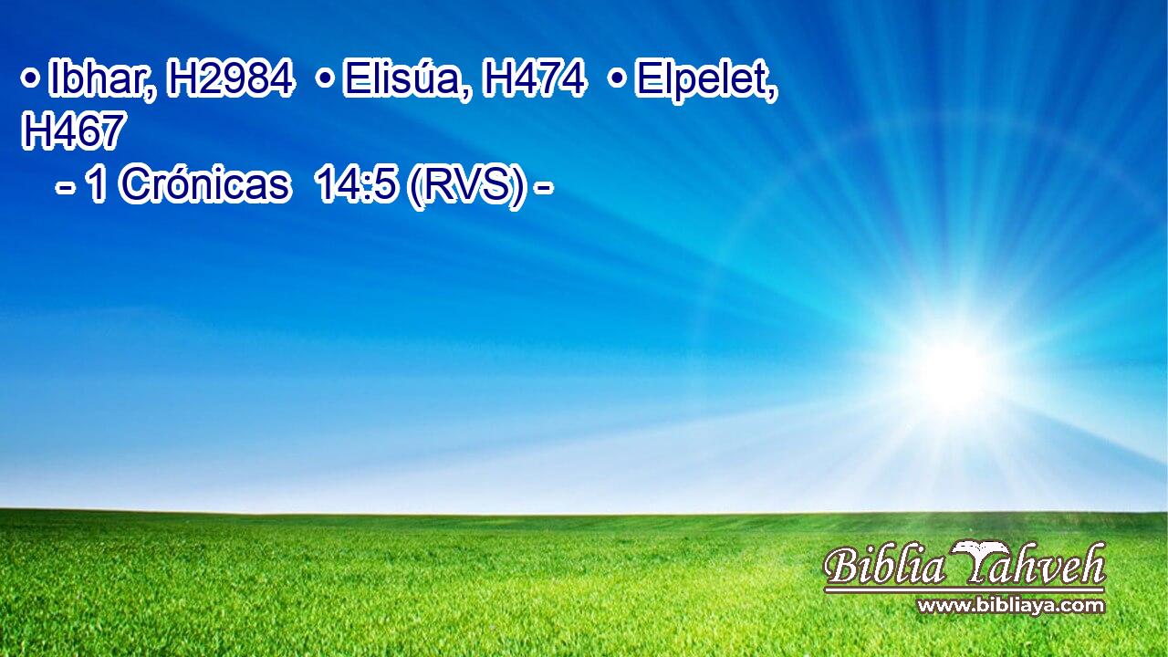 • Ibhar, H2984  • Elisúa, H474  • Elpelet, H467  