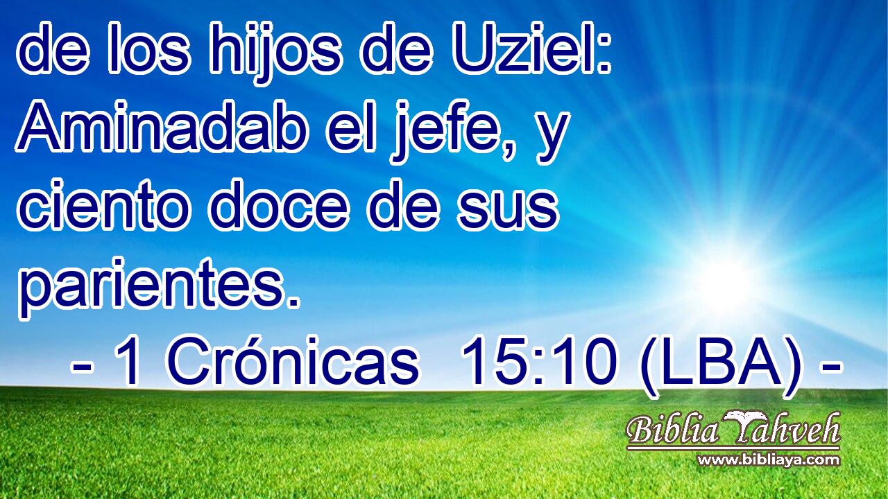 de los hijos de Uziel: Aminadab el jefe, y ciento doce de sus parientes.
