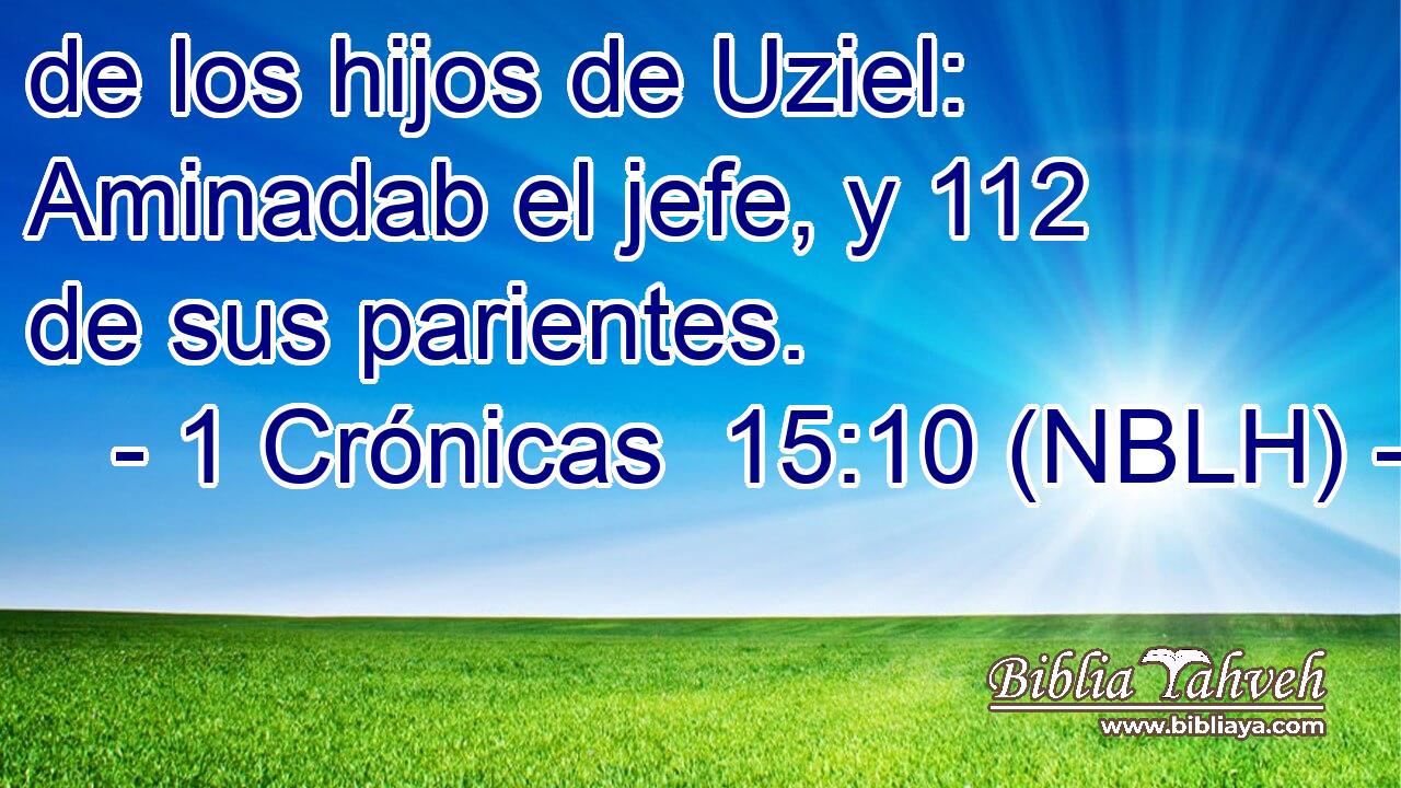 de los hijos de Uziel: Aminadab el jefe, y 112 de sus parientes. 