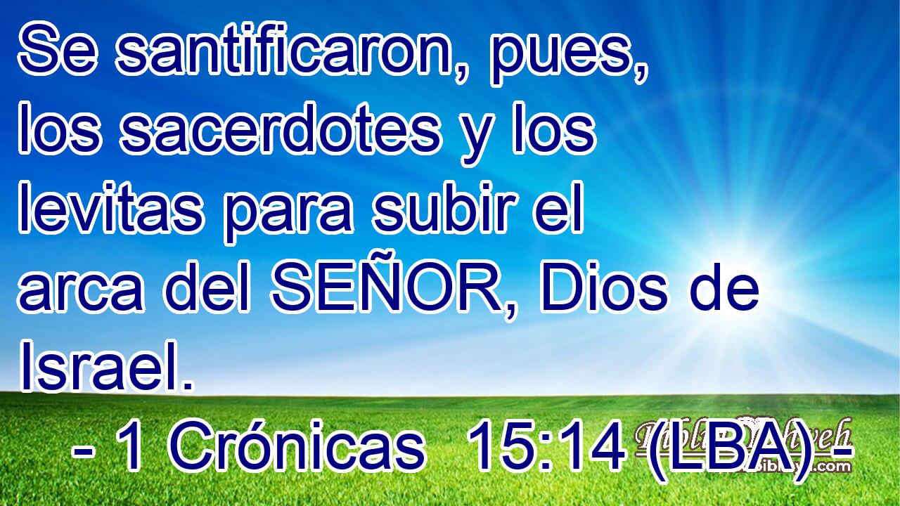 Se santificaron, pues, los sacerdotes y los levitas para subir el arca del SEÑOR, Dios de Israel.